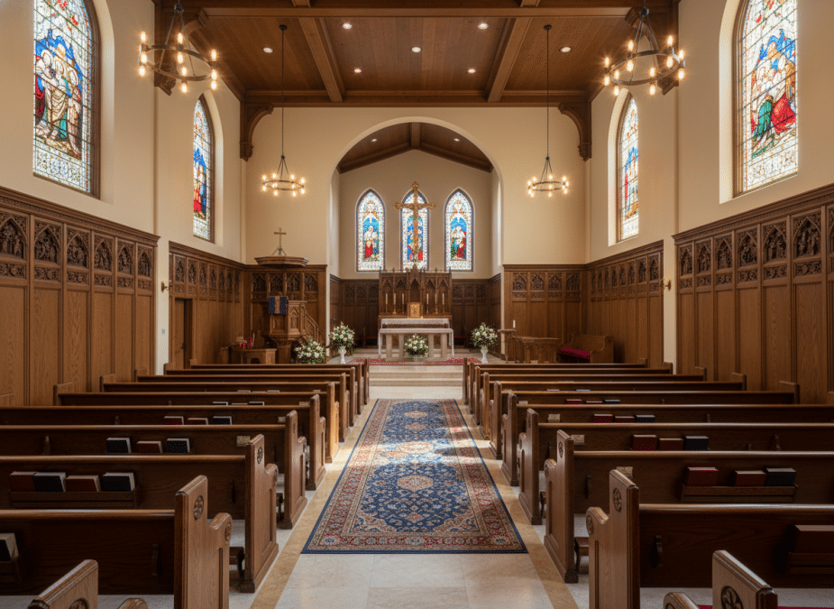 Church renovation project showing sanctuary improvements
